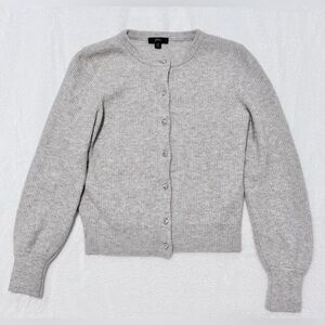 J. Crew jewel button cardigan grey xs merino wool alpaca blend